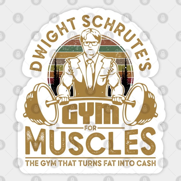 Dwight Schrute's Gym For Muscles Sticker by Pittih